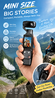 Kamera Pelacak Manusia AI 4K/2.7K/1080P 30/60/120fps WiFi Pintar Berputar Layar Sentuh 2.0 Inci Vlog Live Sudut Lebar 130 AI