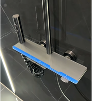 Système de douche intelligent en laiton, finition gunmetal, écran numérique de température, mitigeur thermostatique, douchette de plafond et douchette à main