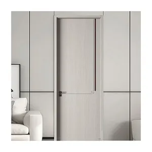 Fabrik Direkt verkauf Beige Grau Premium Massivholz Lesesaal Schall dichte Türen Modernes Wohnzimmer Schlafzimmer Prehung Eingangstüren