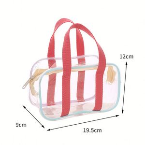 PVC Makeup <b>Bag</b> Custom Eco-friendly Waterproof <b>Transparent</b> Clear with Handle Convenient Shopping Cosmetic <b>Bag</b> - Product Image 2