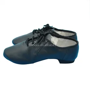 Factory wholesale handmade real Leather Lace-up Jazz Shoes splits EVA sole flexible dance shoes