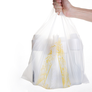 Custom Logo Printing PLA <b>Compostable</b> Bio Supermarket Takeaway Thank You Plastic T-shirt <b>Bags</b> - Product Image 2