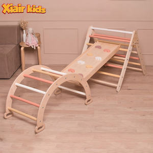 Xiair Montessori Pickler Triangle Arch Climbing Triangle Toddler Wooden Climbing Triangle Ladder Indoor For Kid Climb Frame Sets