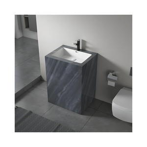 <span class=keywords><strong>Lavabo</strong></span> integrado impermeable fácil de limpiar con acabado elegante de piedra sinterizada - Product Image 3