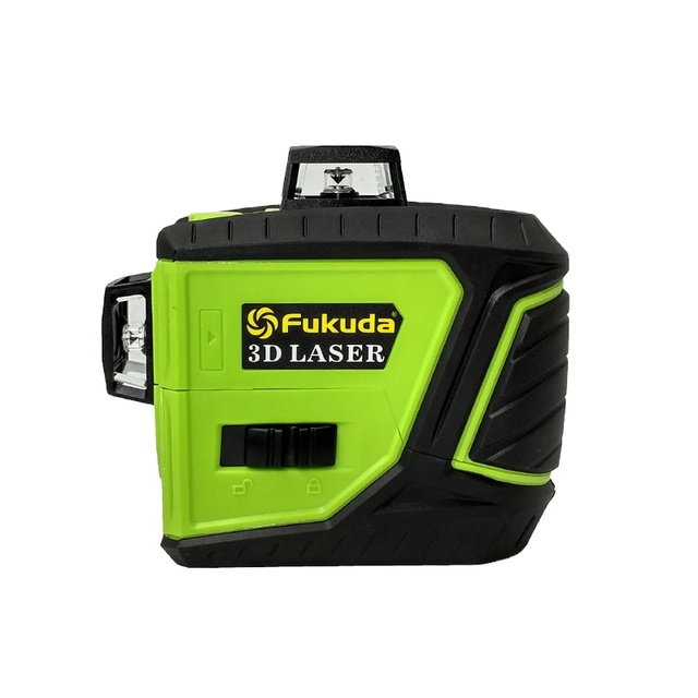 Fukuda MW-93TG 12-Line 3D Self-Leveling Green Laser Level 360 Horizontal/Vertical Cross Beam 2.2mm/10m Precision 632nm/532nm