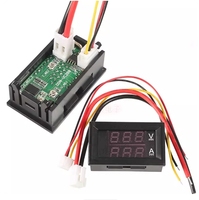 Modul Digital 0.28 Voltmeter LED ganda (0-100V) dan Ammeter (10A) untuk Komponen Elektronik pengukuran arus & tegangan
