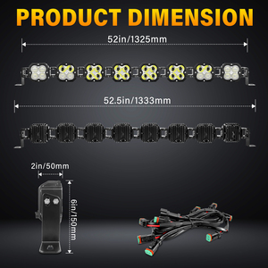Nouveau Phare Antibrouillard LED <span class=keywords><strong>4x4</strong></span> Breveté pour Vente en Gros Usine, 21/28/34/40/47/52 Pouces, Étanche IP67, 20000LM, Lumière LED Raccordable pour Route - Product Image 3