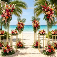 Arche de mariage en fer durable, support doré en métal pour décorations florales et ballons, accessoire décoratif de mariage