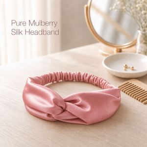 16 19 22mm Luxury Custom Standard Pure Mulberry Solid Color <b>Silk</b> Satin Skinny <b>Headband</b> Hairbands - Product Image 1