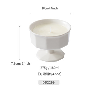 TaoYuan Ceramic Stemmed Candle <b>Holder</b> Hexagon Black Empty For Gift DB2299 - Product Image 4