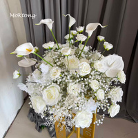 Arrangements floraux de mariage MoKtong, fleurs d'hortensia irrégulières blanches et vertes, centre de table en forme de boule