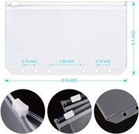Pochettes à fermeture éclair pour espèces, Classeur de présentation, Système de budget, Organisateur de classeur étanche format A6 A5