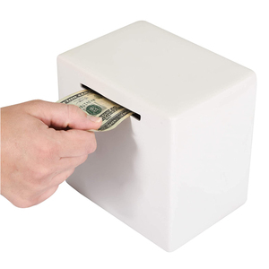 Customized Solid Wooden Piggy Bank For Adults Money Saver Box With 1 Small Opening