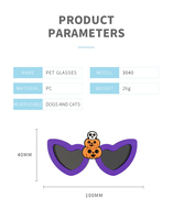 Baikang 3040 Lunettes d'Halloween pour animaux de compagnie, Lunettes de soleil pour chats, Lunettes pour chiens de taille moyenne et grande, Lunettes de protection pour chiens