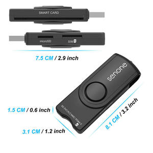 Lecteur-graveur de cartes intelligentes USB 3 en 1 SENONE SCR311 pour cartes à puce SD MMC SM ISO 7816 - Product Image 6