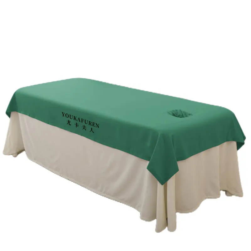 Factory OEM customized logo Massage Bed flat/Fitted Sheets polyester Professional Grade Massage Table Sheets