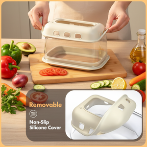 Râpe à fromage manuelle multifonction avec récipient en verre, trancheuse à légumes en acier inoxydable pour la préparation des repas et la pâtisserie - Product Image 3