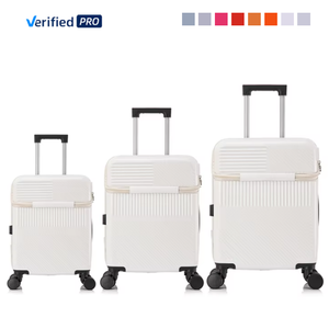 New Design Front Opening Luggage Hard Side Fashion PC Unisex <strong>Suitcase</strong> 3pcs <strong>White</strong> Travel Luggage Sets Wheel Valise - Product Image 1