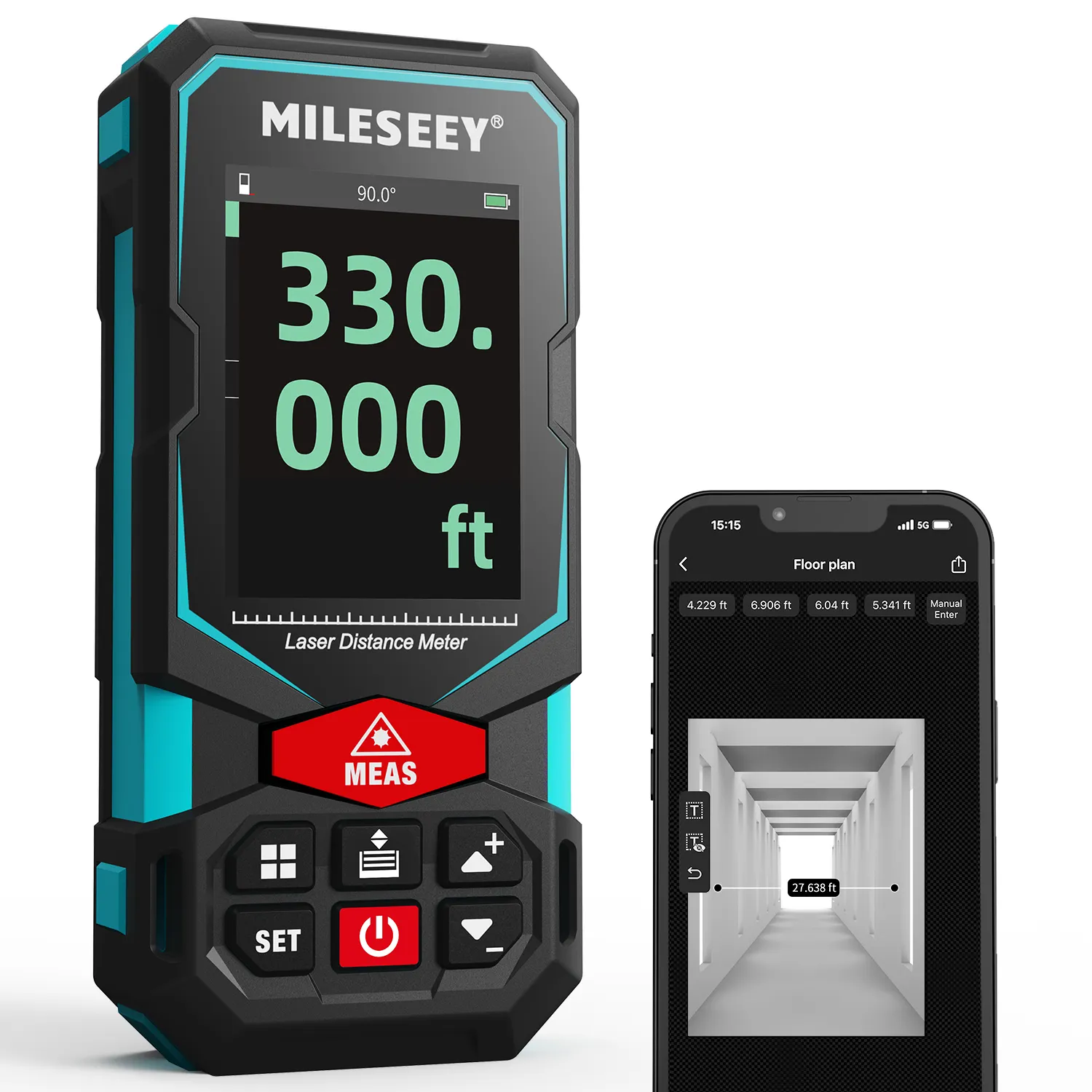 Mètre de distance laser professionnel MiLESEEY S7 mesure extérieure à longue portée sans caméra Pointfinder