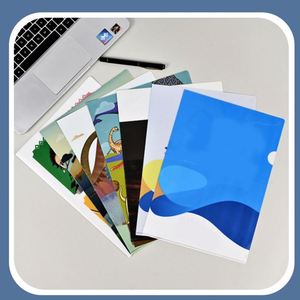 Porte-documents en PVC avec logo personnalisé, dossier de classement en forme de L avec pochettes en PP, design personnalisé - Product Image 2