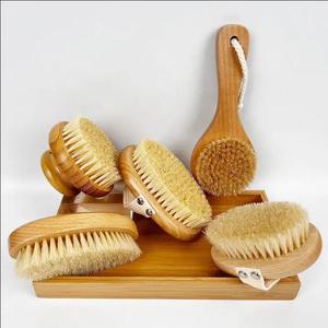 Cepillo de masaje corporal seco de madera natural con cerdas de cobre, depurador largo seco y húmedo para celulitis, cara y piel para baño, uso doméstico - Product Image 3