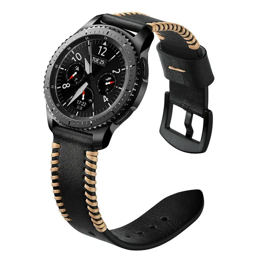 Suitable samsung galaxy watch 46mm band and huawei watch gt 2 braided leather watch strap