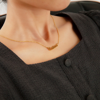 Collier en Acier Inoxydable Plaqué Or 18K sous Vide avec Noms Personnalisés, Collier Lettre Personnalisée pour Femmes