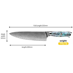 Ensemble de 4 couteaux de chef en acier damas VG 10 à <span class=keywords><strong>67</strong></span> couches, couteaux à steak de 5 pouces avec manche en abalone naturel - Product Image 2