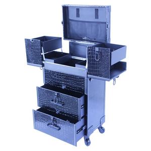 יופי מקצועי איפור רכבת מארז קופסת ספר עם מגירות מארז לק ארגונית אחסון לעיצוב ציפורניים בעגלה - Product Image 1