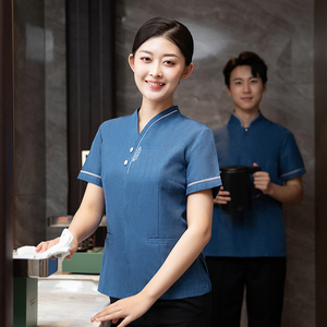 Nuovo stile di servizio di pulizia uniforme Hotel Hosekeeping abbigliamento da <span class=keywords><strong>cameriera</strong></span> pulizia cotone uniforme da uomo - Product Image 4