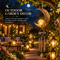 Lampes solaires de jardin d'extérieur, lampe décorative LED soleil et lune, éclairage paysager pour pelouse, cour, allée, patio, décoration de jardin