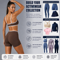 Ensemble de yoga 2 pièces bordeaux pour femme, avec short à taille croisée en V et bordure contrastante, soutien-gorge de sport rembourré, logo personnalisé OEM ODM, tenue de sport pour la gym et l'entraînement