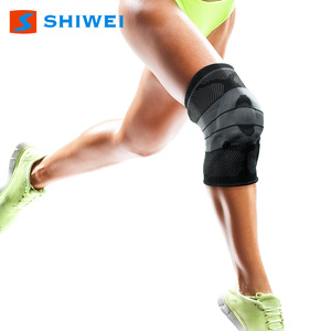 Genouillère Shiwei en silicone noir, support pour le sport et la remise en forme, taille unisexe S M L XL - Product Image 2