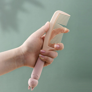 Cute Plastic Hair Comb Large Size Portable Travel Use Smoothing Straightening For Women Cartoon Style - Product Image 4