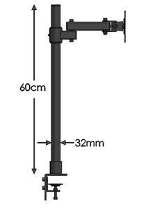 Supporto da Tavolo DL-T801L per <span class=keywords><strong>TV</strong></span> da 10-27 Pollici, Braccio Singolo in Acciaio 60cm, Montaggio VESA 100X100 75X75 - Product Image 2
