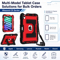 Étui robuste en silicone et polycarbonate avec support, sangle d'épaule et porte-stylo pour iPad Mini 6 7 8.3 2021 2024 OEM ODM