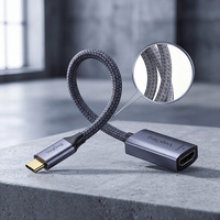 Adaptateur USB C vers HDMI VegGieg 4K 60Hz HDR 10 bits de couleur, câble tressé Type-C mâle vers HDMI femelle, convertisseur vidéo
