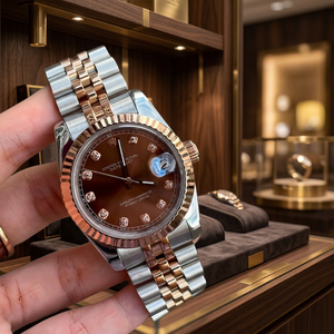 นาฬิกา Dayjust S โลโก้ Seiko NH35 กลไกสองสี เงิน-โรสโกลด์ สายจูบิลี่  แบบกำหนดเอง สำหรับนักดำน้ำ  หน้าปัด MOD ขนาด 20 มม. - Product Image 2