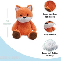 Coussin chauffant en peluche de renard en coton PP lesté en gros, jouet en peluche en plastique anti-anxiété, unisexe, Noël