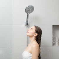 Pommeau de Douche Rond Moderne à 3 Modes, Haute Efficacité, Économiseur d'Eau, Installation Facile pour Salle de Bain