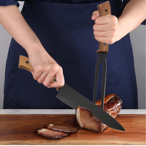 KITCHENCARE Black Cuchillos Chef <span class=keywords><strong>Knife</strong></span> 2025 Trending Faca De Cozinha 2PCs Juego De Cuchillos De Cocina - Product Image 1