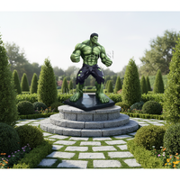 Sculpture géante verte de statue grandeur nature de fibre de verre de jardin de vente chaude pour la décoration