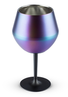 Gobelet à vin en acier inoxydable avec couvercles Gobelets incassables isolés à double paroi Gobelet à vin à tige isolée