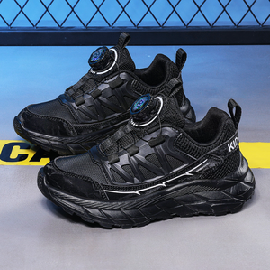 Zapatillas Deportivas de Alta Calidad para Niños, Zapatos Escolares de Piel Sintética para Niños y Niñas, Color Negro - Product Image 2