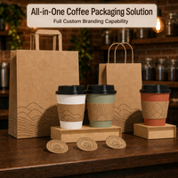 Gobelets en papier jetables personnalisés tout-en-un Kingze 8-22oz, manchons écologiques, sacs kraft et supports – Vente en gros