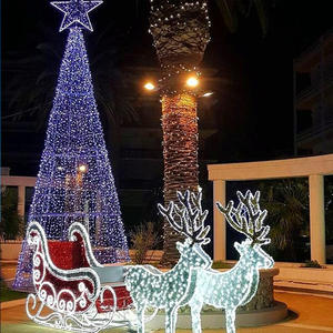 ประติมากรรมกวางเรนเดียร์คริสต์มาสกลางแจ้งพร้อมไฟ LED มาตรฐาน IP65 สำหรับตกแต่งสวนสาธารณะและถนนในช่วงเทศกาล - Product Image 1
