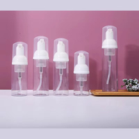 Bouteille vide rechargeable à pompe en plastique PET de 30/50/60ml personnalisée pour désinfectant pour les mains détergent cosmétique nettoyant pour le visage shampooing