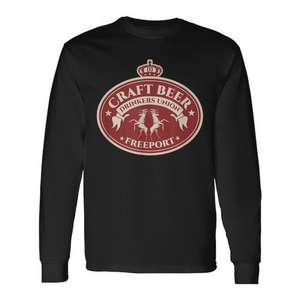 Craft Beer Lovers Freeport <b>Maine</b> Long Sleeve <b>T</b>-<b>Shirt</b> - Product Image 3