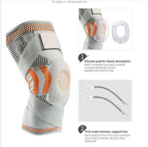 Protège-genoux double sangle Sports Summer Silicone Ball Kneepad Meniscus protection Breathable Riding Sports Guard Knee Protector - Product Image 4