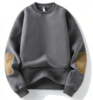 Sudadera de Hombre OEM de Invierno Personalizada 100% Algodón con Forro Polar, Serigrafía y Logotipo Bordado en el Codo